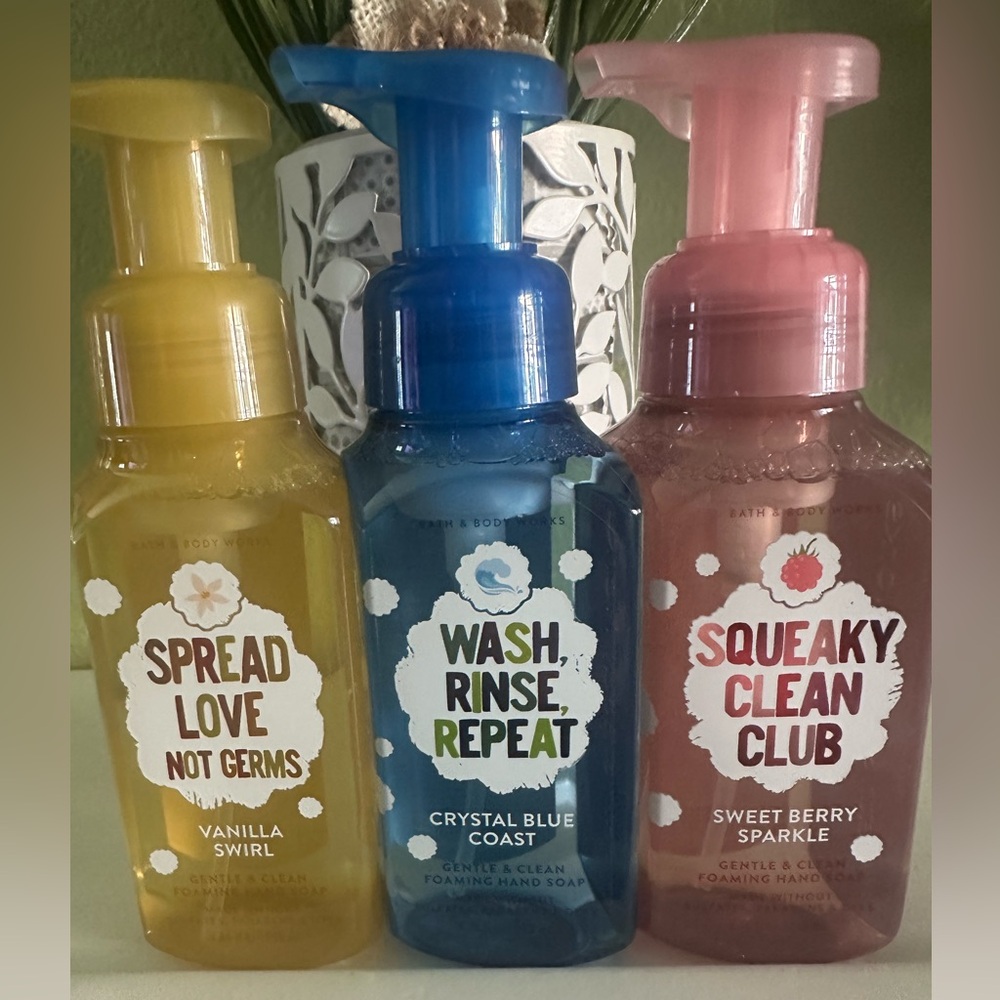 Bath & Body Works Kids Foaming Hand Soap Trio - Yellow, Blue, Pink